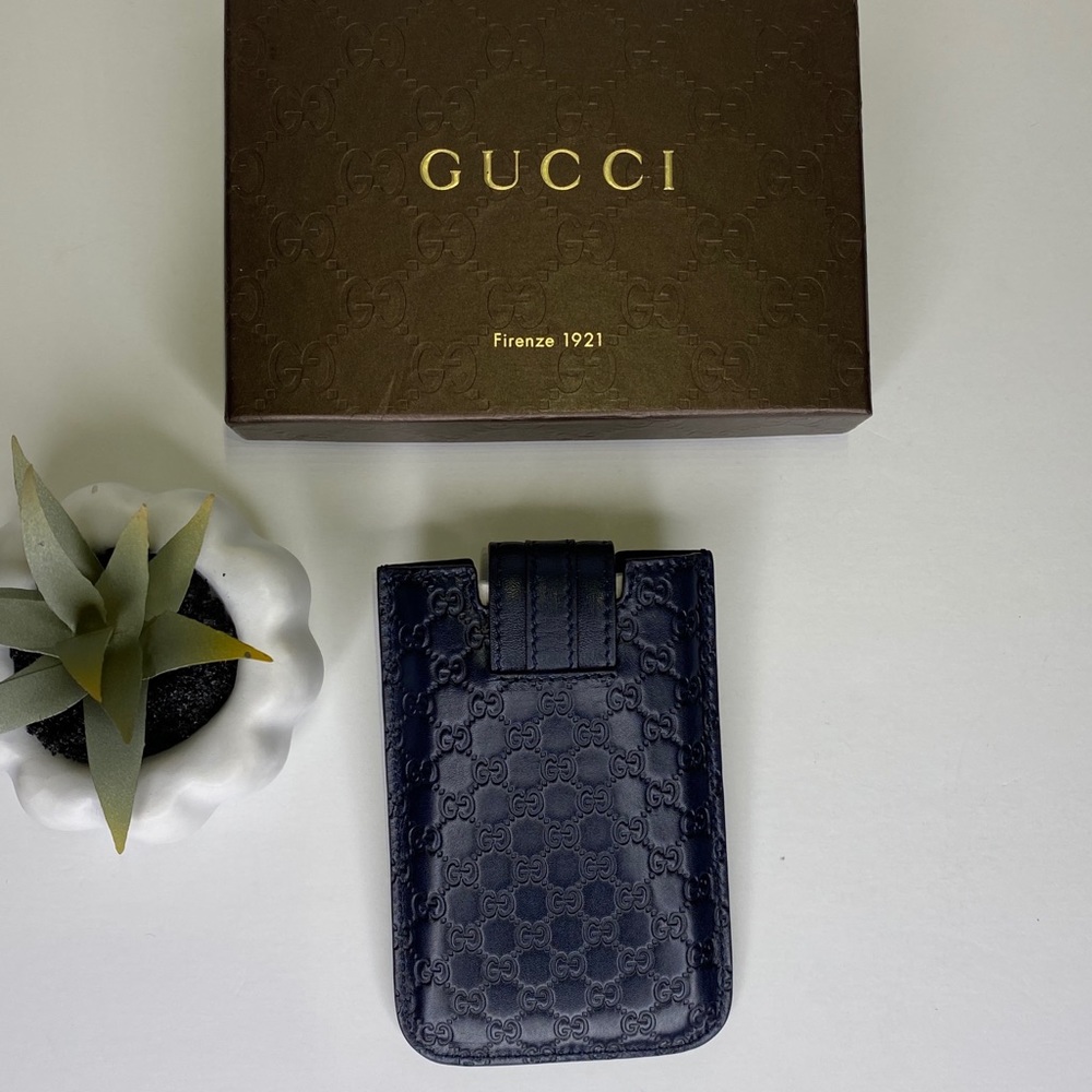 ‼️SALE‼️NEW Gucci 240188 phone case pouch Navy - Picture 3 of 6